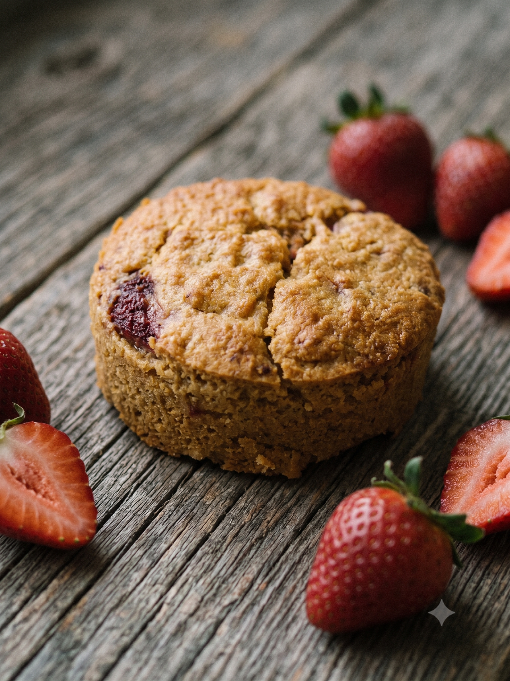 Tarta de fresa de Sofynut con base de almendras y fresas frescas